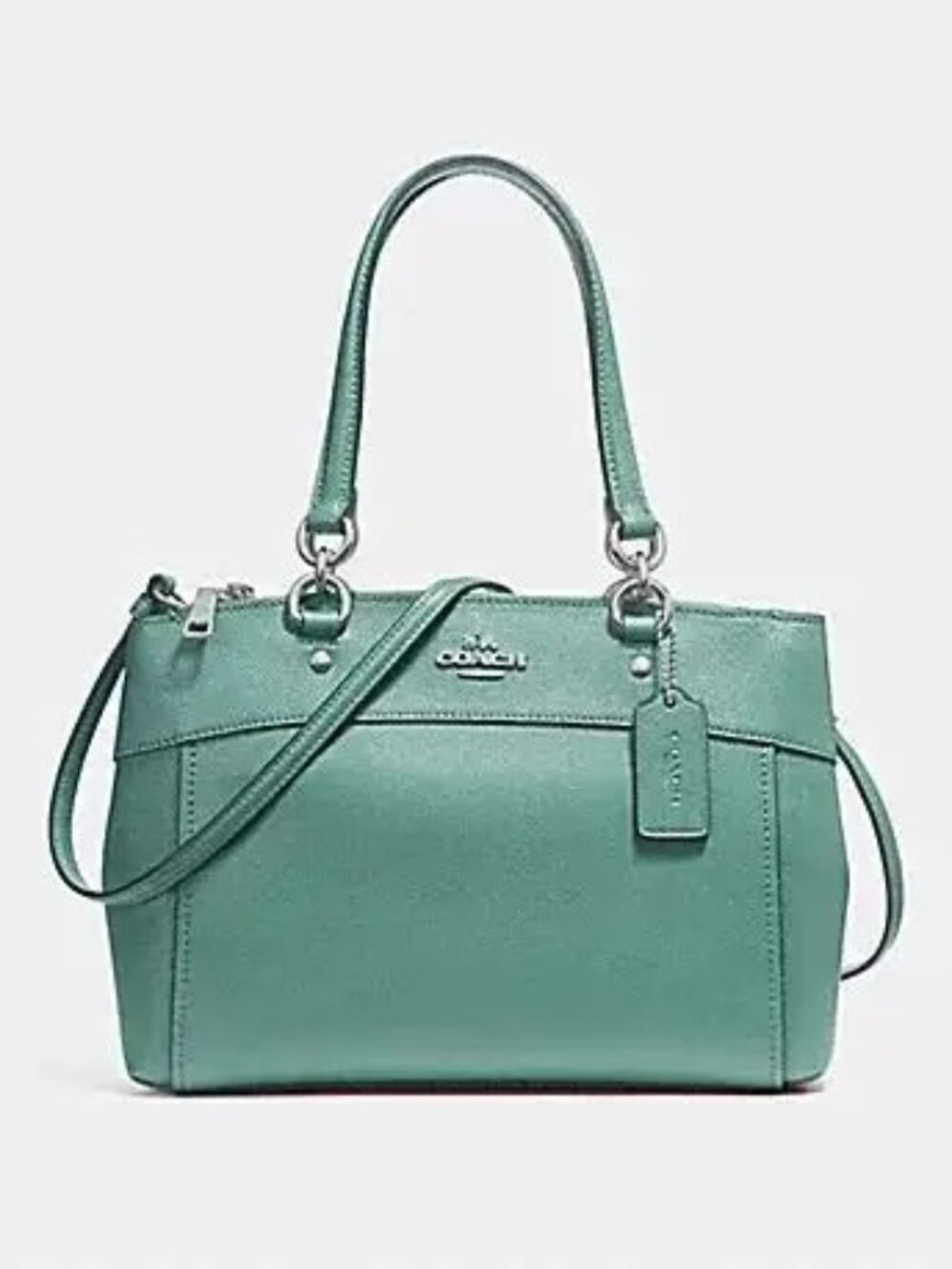 Coach Brooke Light Blue Leather Satchel Tote Bag Purse